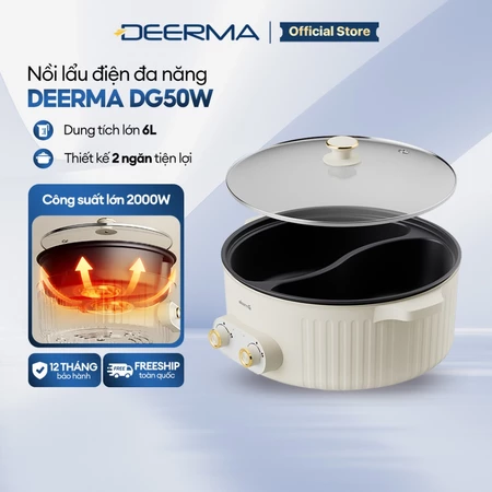 Nồi lẩu điện đa năng 2 ngăn Deerma DG50W