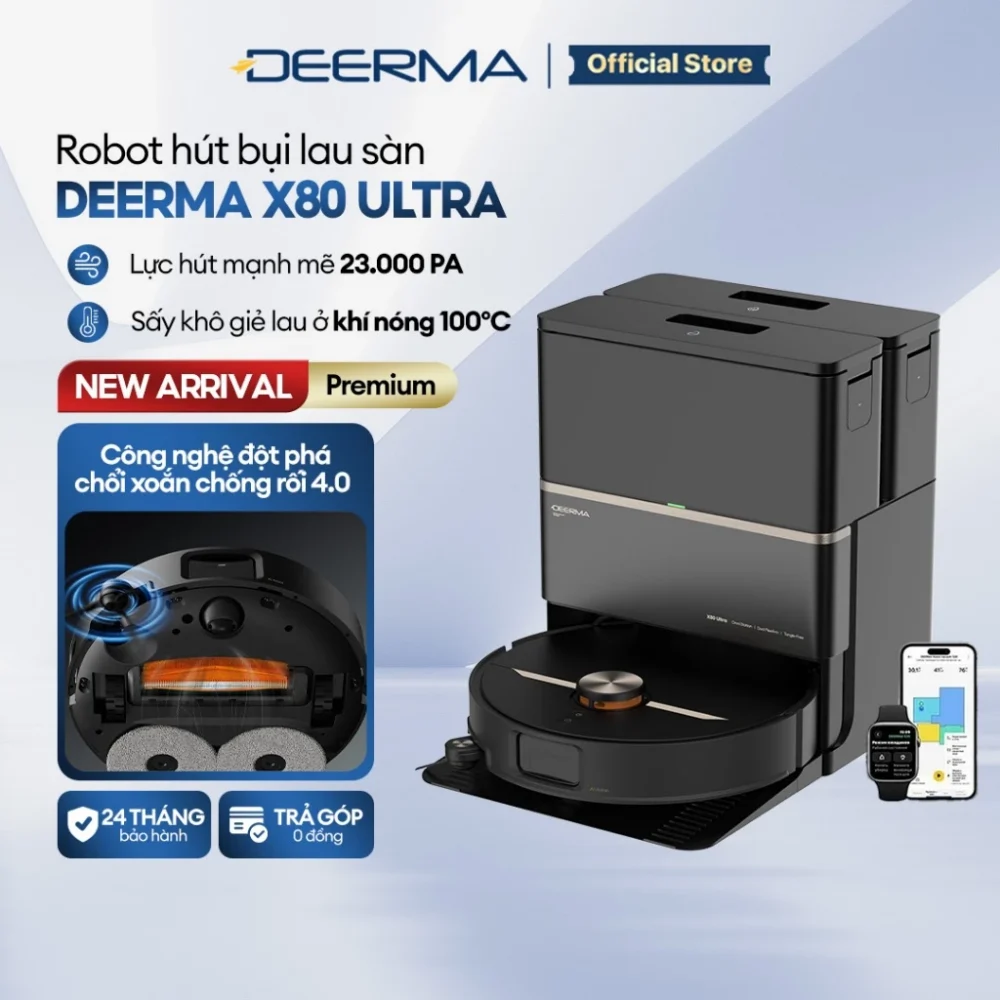 Robot hút bụi lau sàn đa năng Deerma X80 Ultra